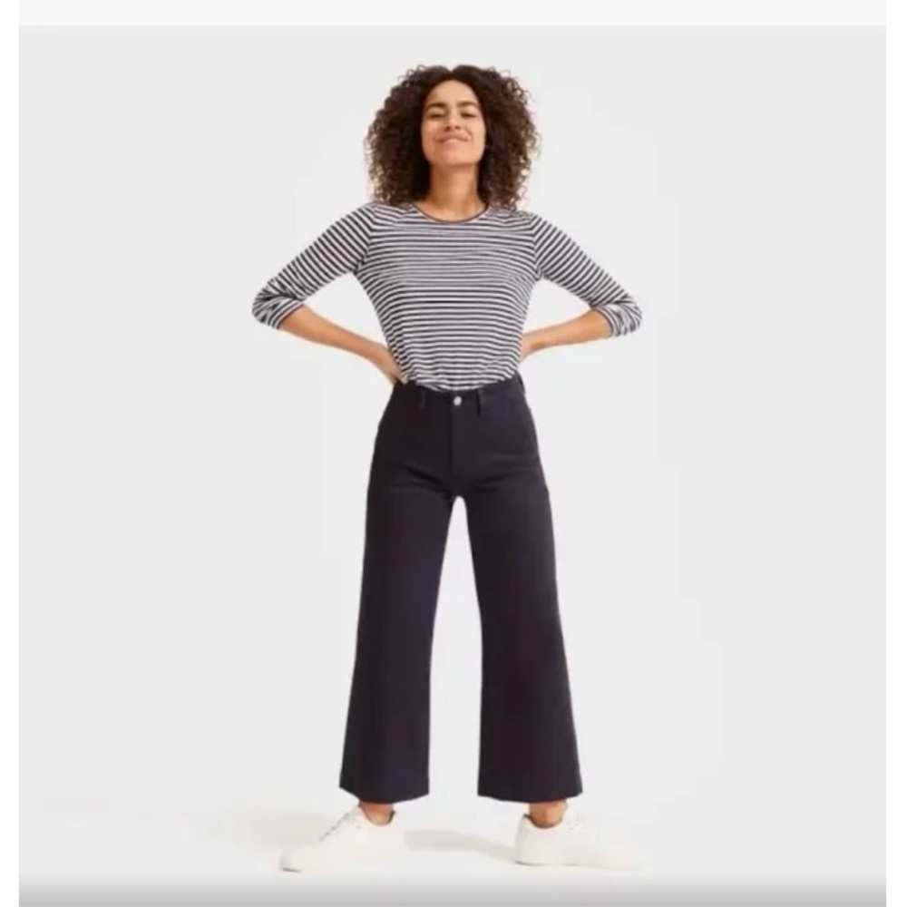 Everlane Wide Leg Crop - Navy, Size 00